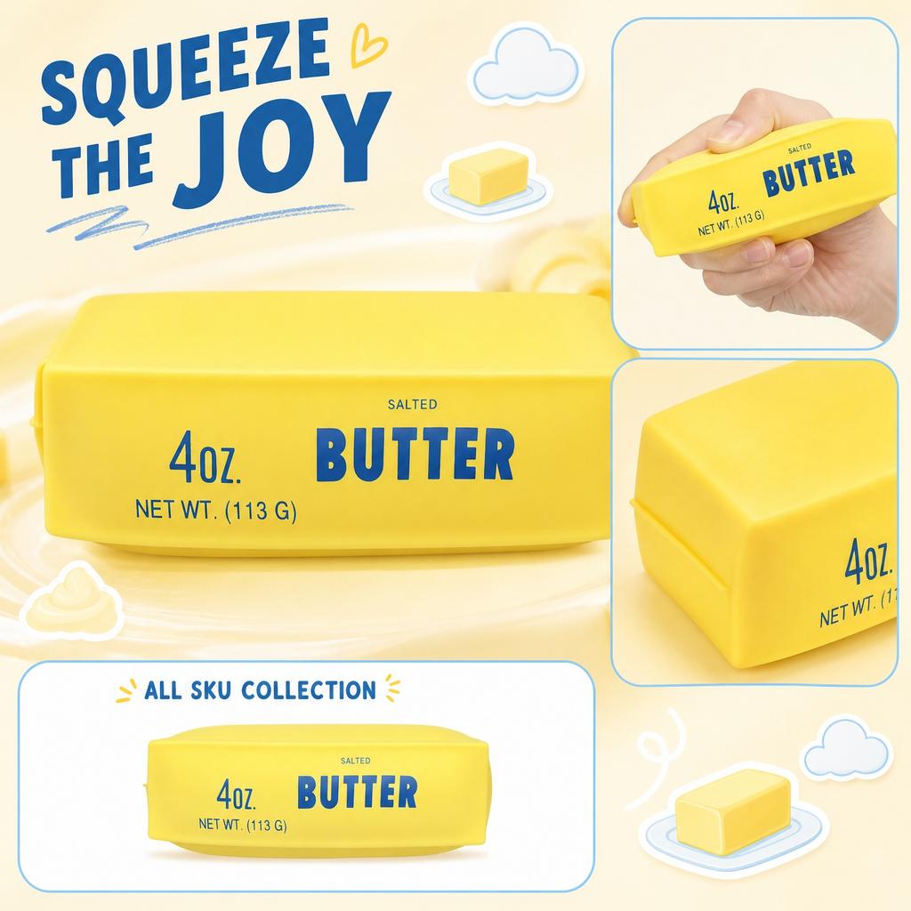 Weicher Quetsch-Butterstiel-Spielzeug, langsam aufsteigender Schaumstoff, sensorisches Stressabbau-Spielzeug, Simulations-Lebensmittelmodell für Erwachsene und Kinder