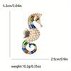 Creative Exquisite Crystal Sea Horse Brooch Badges For Women Men Fashion Classic Design Animal Pin Corsages