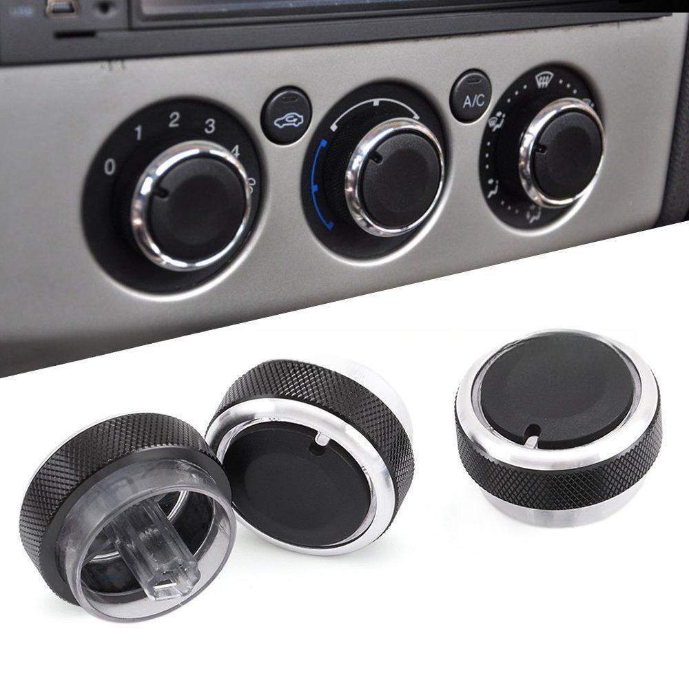 3pcs Per Set Aluminum Alloy Car Styling Air Conditioning Knob AC Knob Heat Control Switch Button Knob For Ford Focus MK2 MK3
