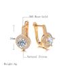 Simple Round Natural Zircon Stud Earrings For Women Fashion  Rose Gold Bridal Wedding Earrings Ol Crystal Jewelry Gifts