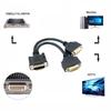 CY Male To Dual DVI Female Splitter Extension Cable for Graphics Cards Monitors DMS-59 24+5 &