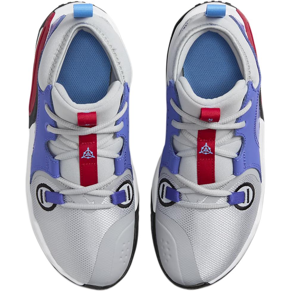 New Nike Air Zoom Crossover 2 Cushioning Wear-Resistant Mid-Top Children's Basketball Shoes Gray Blue Teenagers FB2689-003