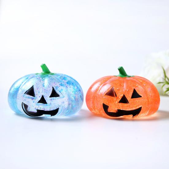 Halloween Pumpkin Head Squeeze Toy Anxiety Stress Relief Pumpkin Pinch Sensory Toy Teens Adults Soft TPR Calming Pumpkin Fidget Toy