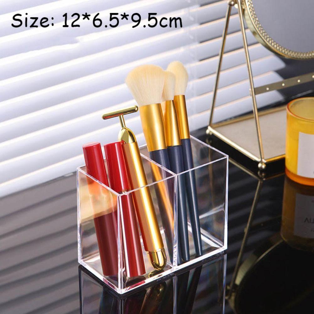 Akrylový organizér na make-up s více přihrádkami, úložný podnos na make-up, lehký luxusní stolní úložný box
