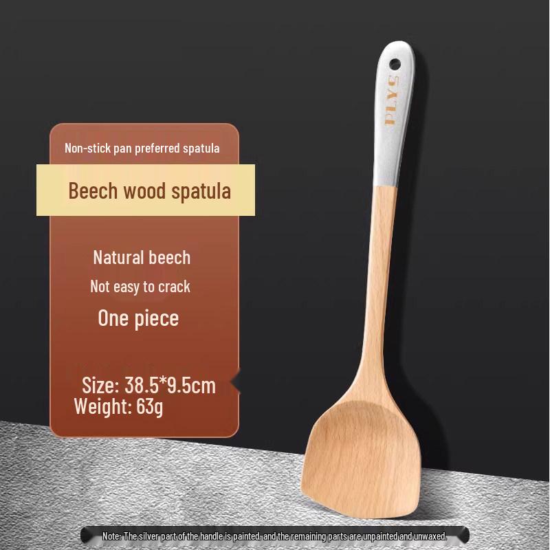 Beech Wood High-Temperature Resistant Spatula Set for Non-Stick Pans