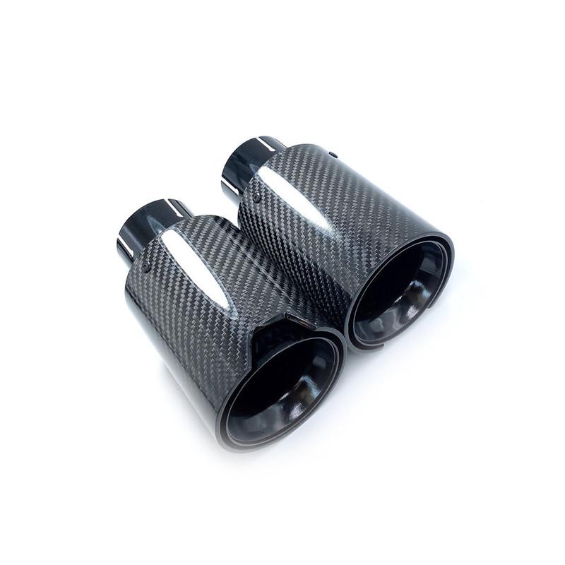 1 Piece M Performance Carbon Fiber Glossy Black Rear Tail Exhaust Pipe Muffler Tip For BMW M Series Universal Muffler Tips