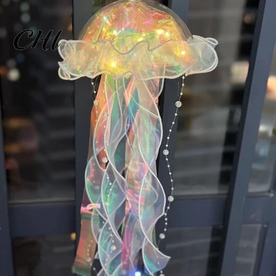 Lampe décorative Méduse LED Éclairage doux Lanternes à piles Décoration suspendue Cadeau de vacances pour fête Pendentif