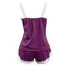 Women's Two Piece Sleepwear Set Lace Trim Cami Top and Shorts Soft Comfortable Lounge Pajama Set for Nightwear
