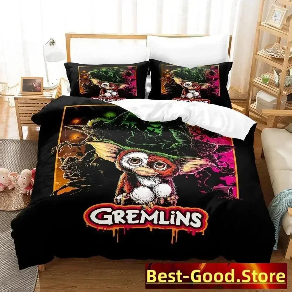 

Белый комплект постельного белья Гремлины Односпальный Полуторный Двуспальный Квинсайз Кингсайз Комплект для кровати Взрослый Детский Спальня Наборы пододеяльников 3D-печать 70x133cm 2pcs