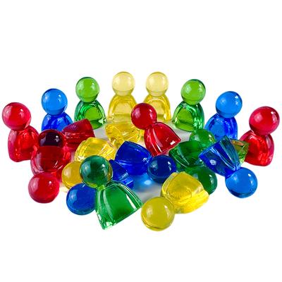 10 szt. Akrylowe Kolorowe Humanoidalne Pionki Szachowe 24*16mm do Gry Planszowej, Gier Karcianych, Markery, Akcesoria