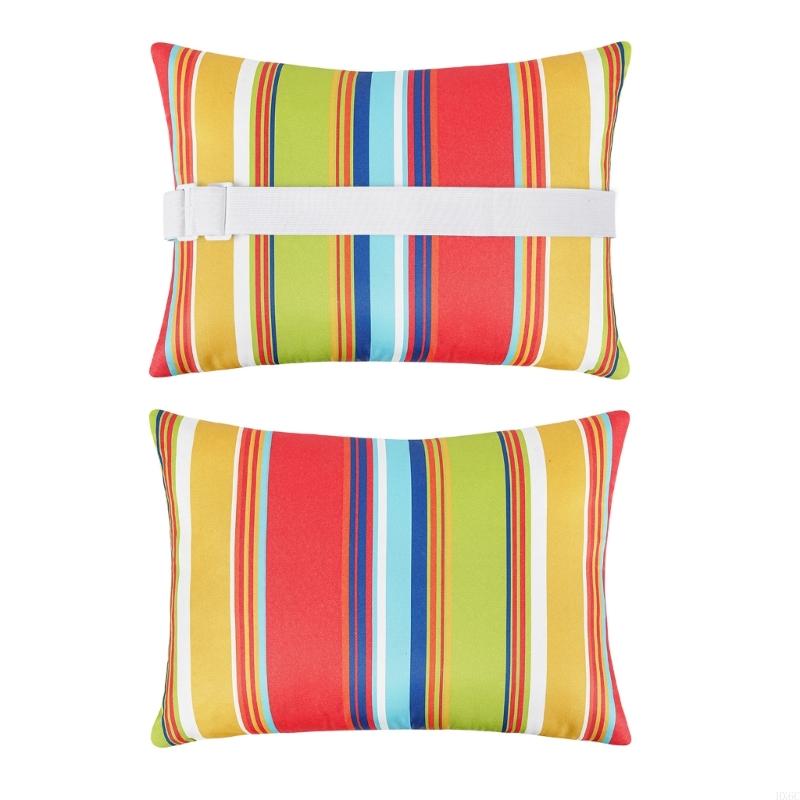 2Pcs Beach Pool Lounger Cushion Waterproof Headrest Pillow For Outdoor Furniture HX6C