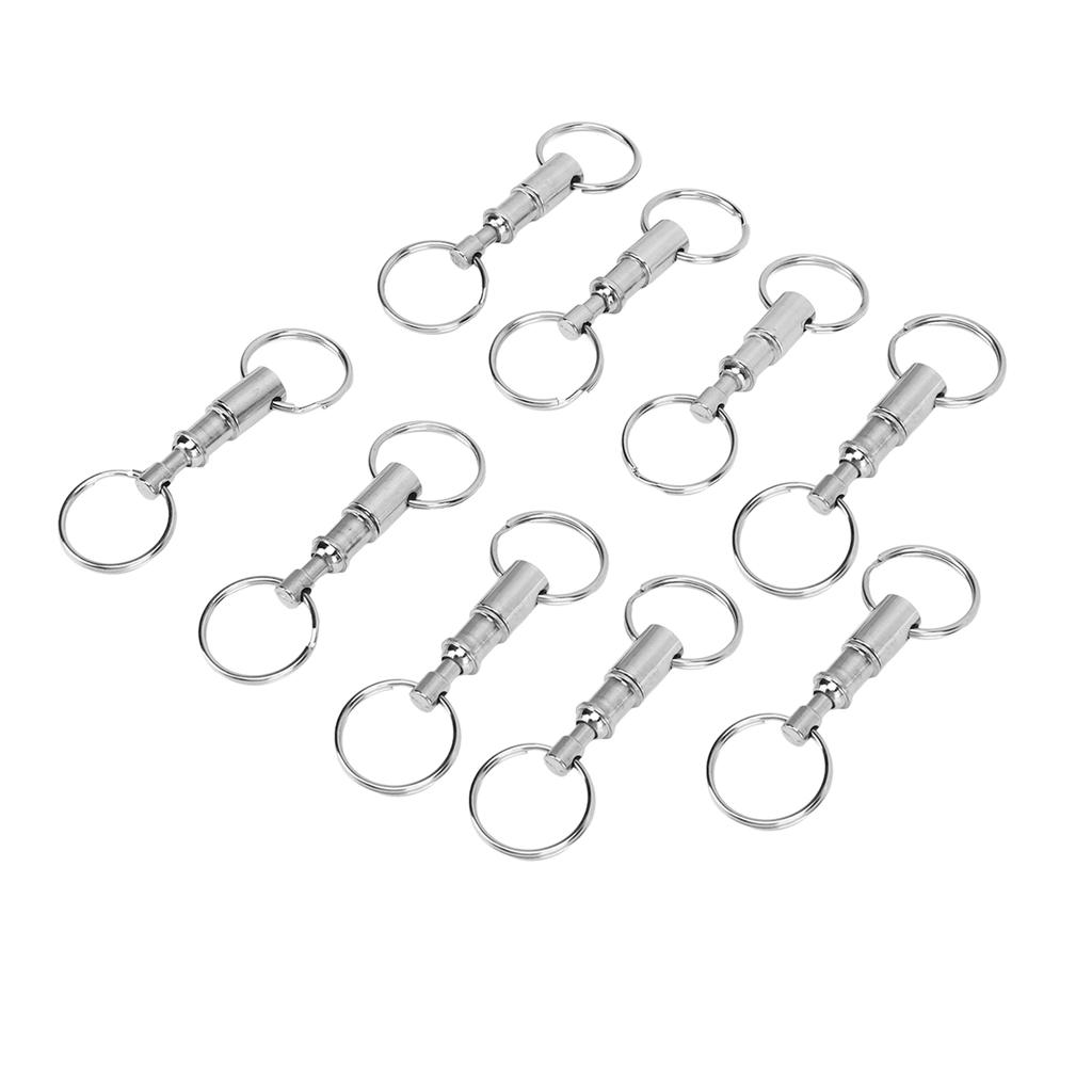 10 PCS EDC Quick Release Keychain Double Ring Keychain Outdoor Pull Apart Key Ring