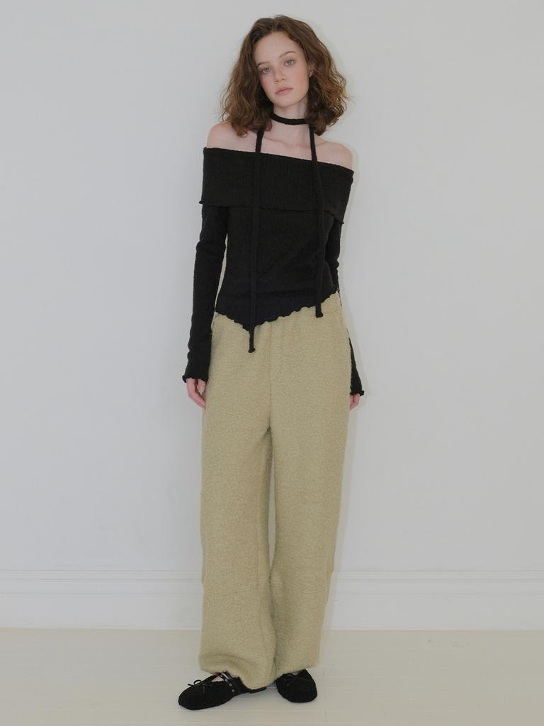 ETMON Fur Banding Pants, Light Green