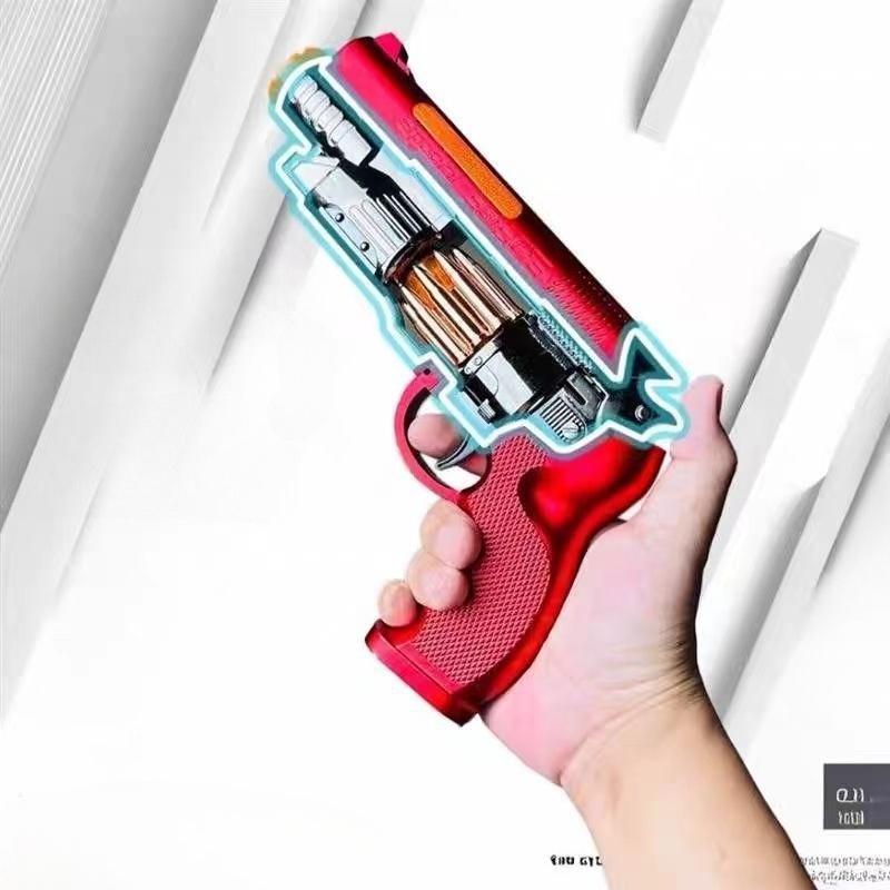 Boys Revolver Toy Pistol with Mist Light Vibration Effects Non-Firing Safety Toy Gun for Preschool Kids Party Favors for Child