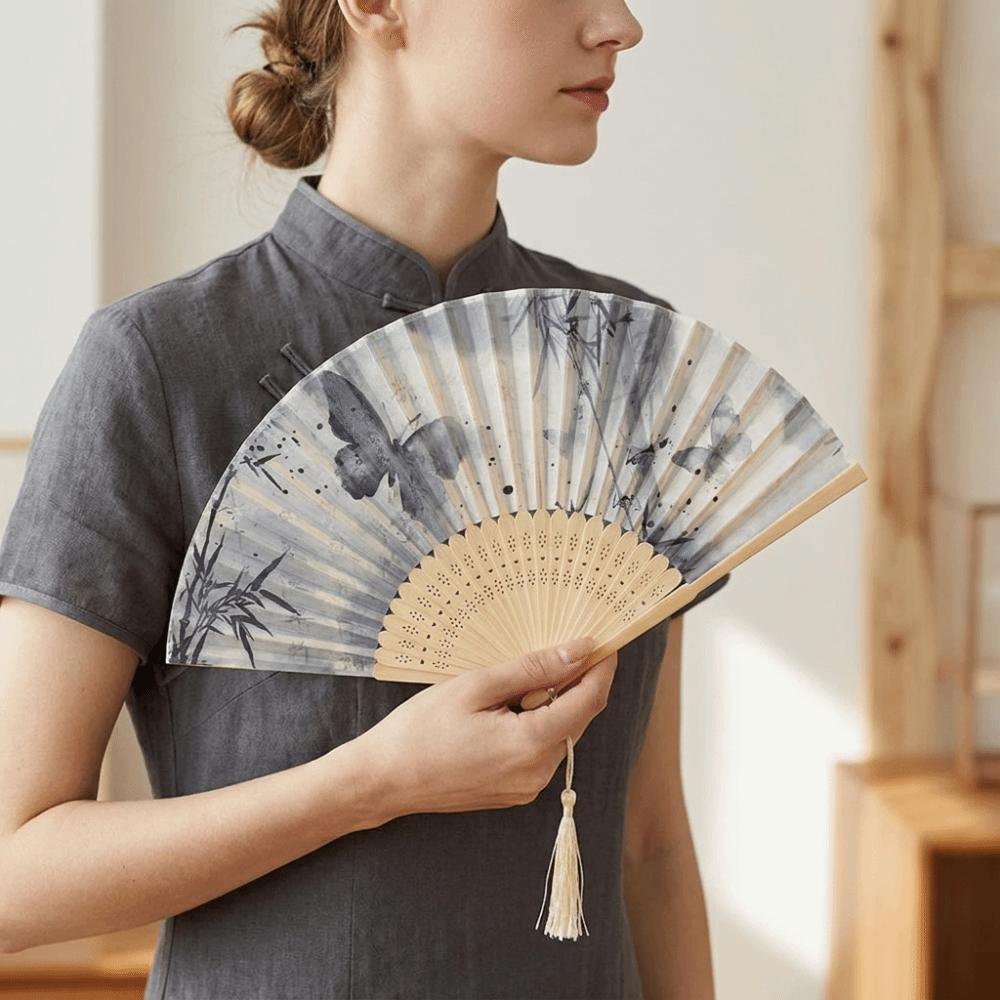 Butterfly Retro Handheld Fan Chinese Style Dance Fan Unisex Decorative Hand Fan Wedding
