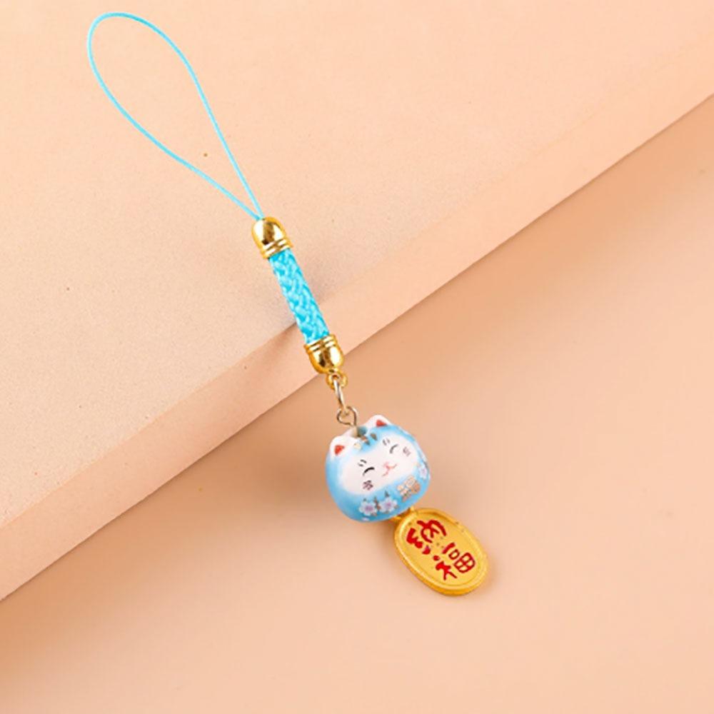 Rope Decor Hang Lanyard Phone Key Strap Lucky Cat Phone Straps Bag  Accessories