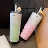 500ML Straw Insulation Cup Large Capacity Insulated Water Bottle Portable Thermos Bottle  Travel