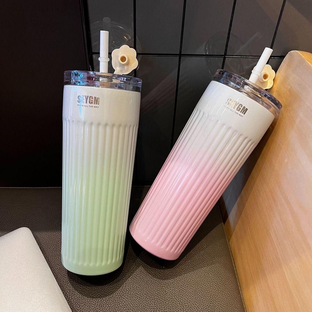 Large Capacity Gradual Change Color Coffee Cup 500ML Insulated Water Bottle  Sports