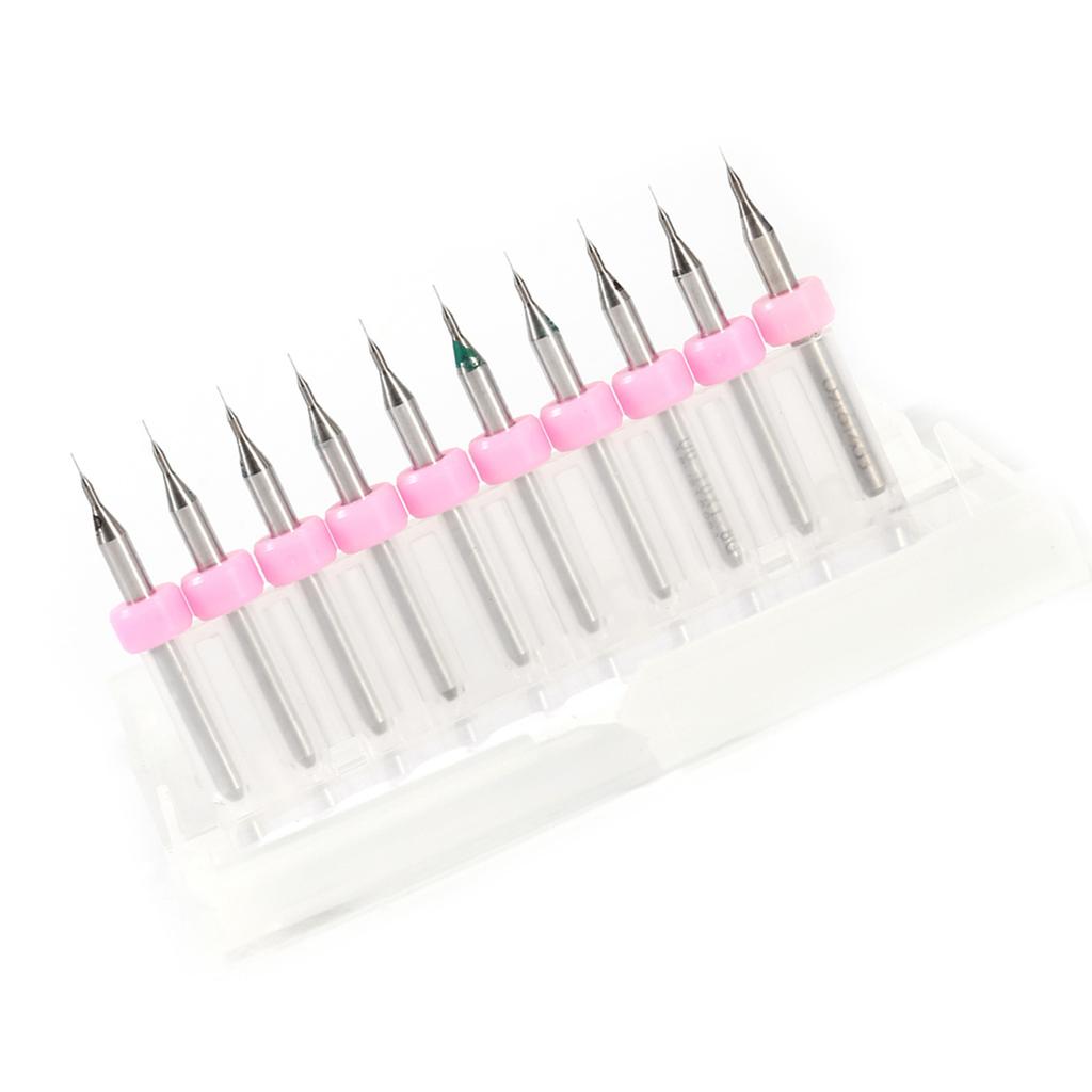 10pcs PCB Print Circuit Board Carbide Micro Drill Bits Tool Set for CNC SMT