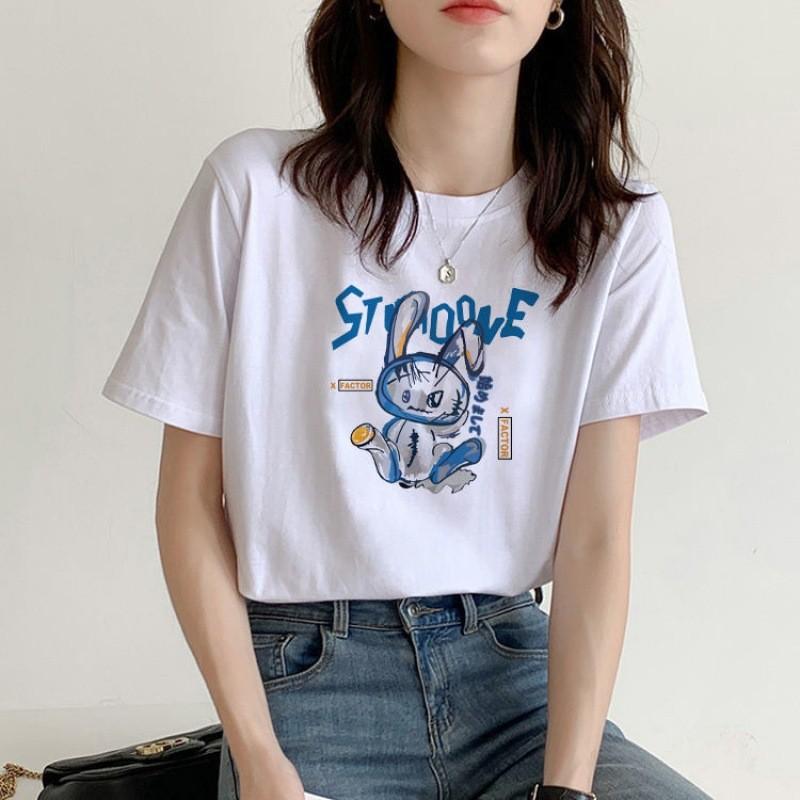 Cotton Short-sleeved T-shirt Women's Loose Original Style New Letter Printing Student T-shirt Ins Women's Fashion