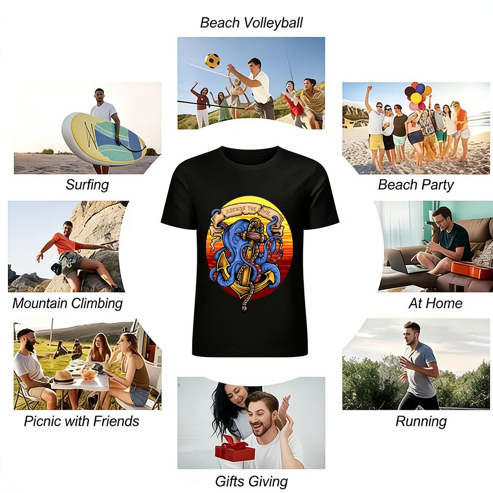 Racing Motocross Rider Sunset Graphic Casual Tee Pure Cotton T-shirt