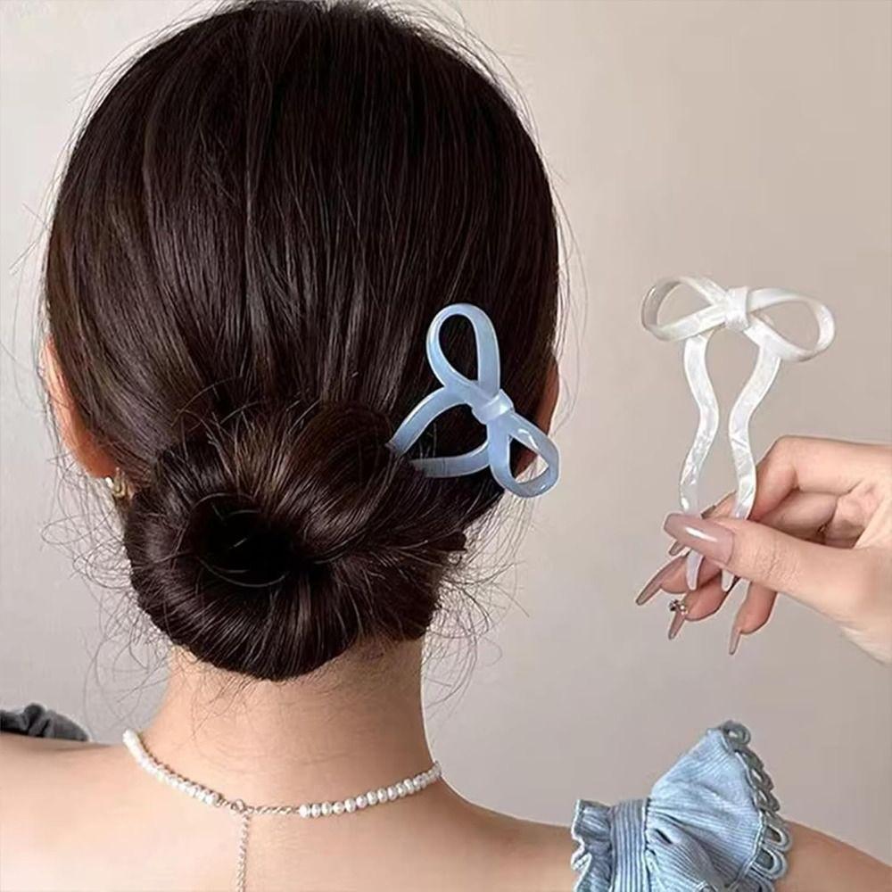 U-Shaped French Hair Pin Acrylic Acrylic Bow Hair Pins New Wavy Hairpins Hairpin Accessories