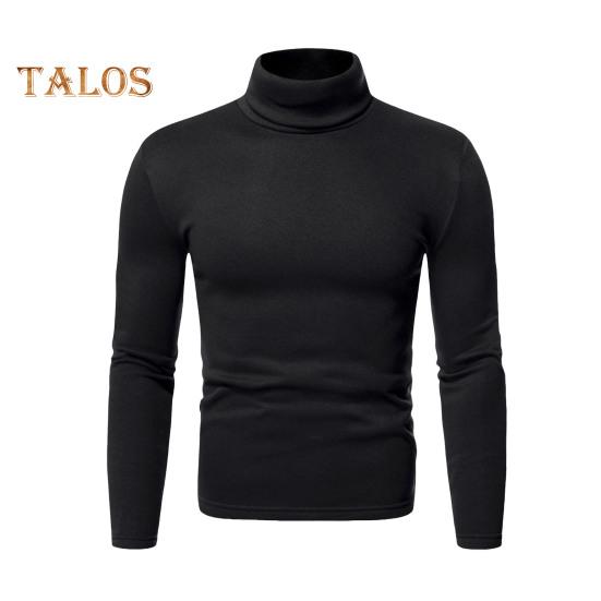 Spring Autumn Men Fitness Top Slim Fit High Collar Stretchy Long Sleeves Solid Color Pullover Fitness Sport Top Winter Bottoming Clothes