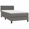 3130767 vidaXL Lit à sommier tapissier avec matelas Gris 100x200 cm Similicuir