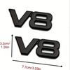 wert-gijn-Metal 3D V8 Engine Displacement Trunk Rear Car Badge Decal Emblem Sticker Auto Styling For TOYOTA VW BENZ BWM VOLVO JEEP AUDI120000