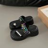 Shoes Woman 2024 Glitter Slides Slippers For Swimming Pool Rubber Flip Flops Pantofle Platform Jelly Beach Hawaiian New Flat
