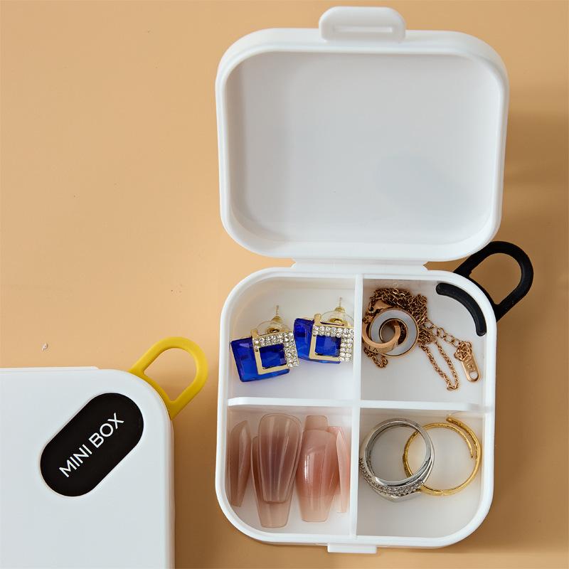 1PC Simple mini portable compartment storage box pills candy health products sponge earplugs small accessories travel storage box