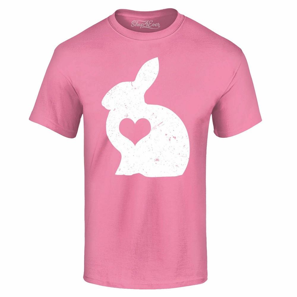 

Easter Bunny with Heart T-shirt Fun Cute Easter Egg Hunting Shirts 4XL