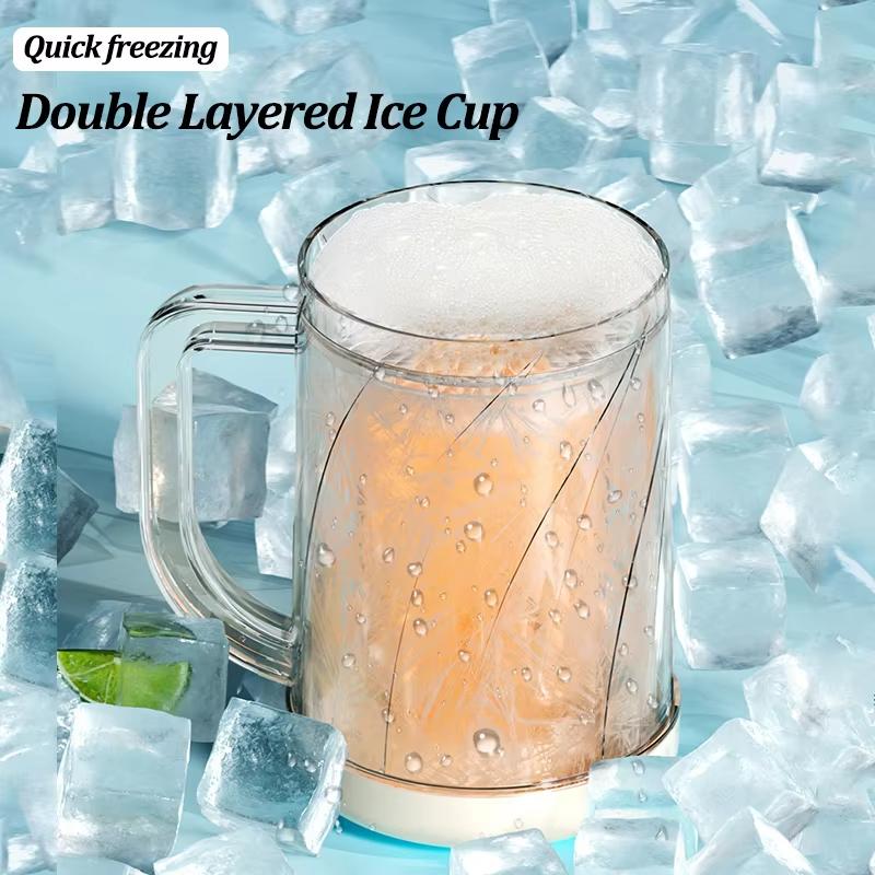 Freezing Beer Mug Beverage Cup Reusable Interlayer Beer Chilled Ice Cup Refrigerator Cooling Freezer Drinks Mug for Party Bar