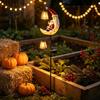 Energy Saving Solar Yard Lamps Christmas Santa Claus Moon Garden Stake Light, Waterproof Crescent Pathway Lighting for Lawn LED Light Outdoor