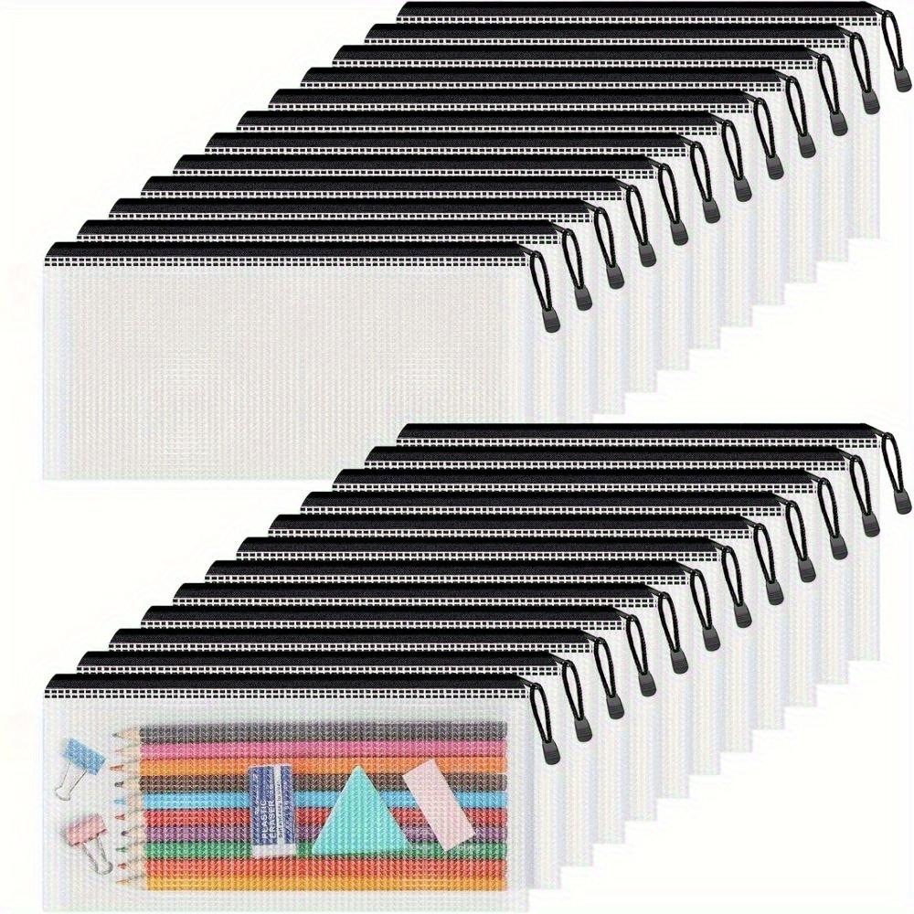 

24pcs Pencil Pouches Bulk,9.3 X 4.5 Mesh Zipper Pouch Pencil Case,Small Zipper Pouches for Travel,Cosmetics,Office Organization