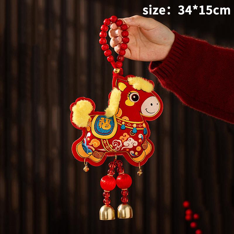 

2026 Chiense New Year Decoration Horse Door Pendant Tet Decoration Hanging Ornament Spring Festival Supplies