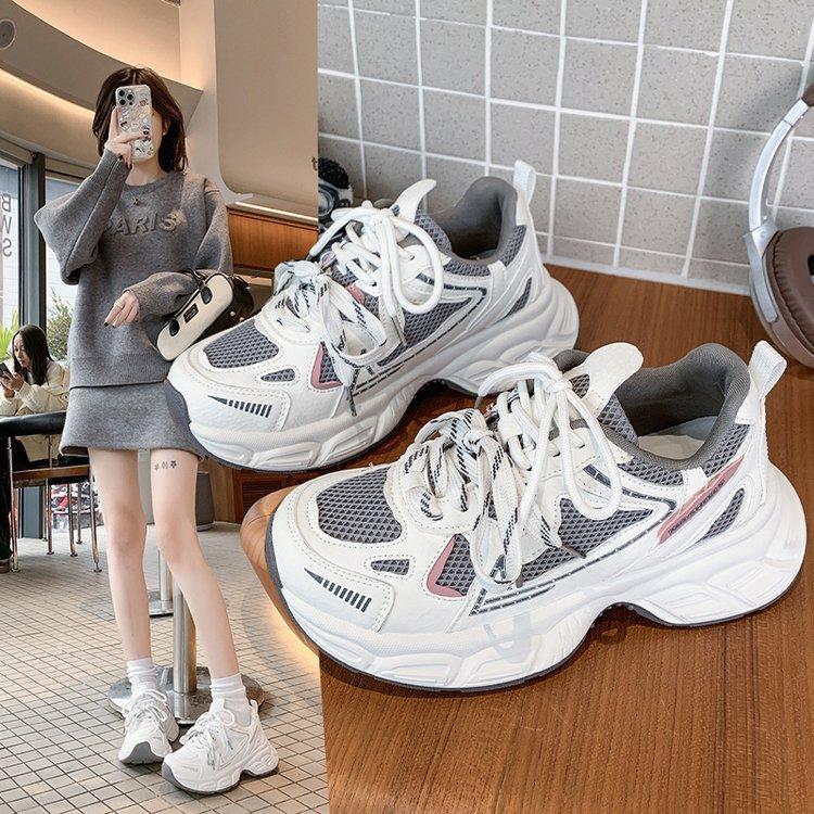 Dad Shoes Girl 2025 Early Spring New Versatile Mesh Breathable Lightweight Versatile Platform Casual Sneakers Women