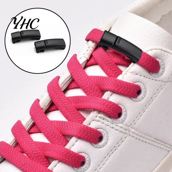 Lazy Shoe Lace Buckle 1 Pair Shoelace Metal Magnetic Lock Laces Clip No Tie for Sneakers Kids Adult Curved Fastener