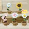 Diy Handmade Knitted Flower Potted Plant Floral Art Decoration