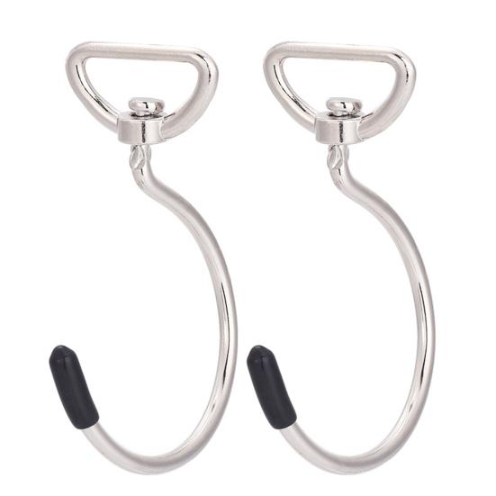 

2 шт. многоцелевые многоразовые прочные вращающиеся на 360 градусов занавески для ванной комнаты вращающиеся подвесные крючки вешалки для штор L серебряный