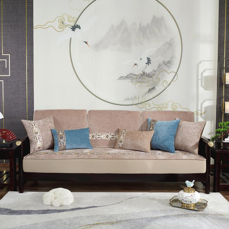 Chinese Sofa Elastic Non-Slip All-Inclusive Universal Cover Four Seasons Universal Anti-Scratching Chenille Sofa Cover