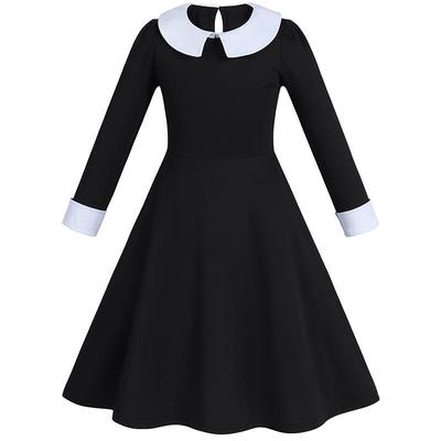 Wednesday Addams Schwarzes Kleid Cosplay Kostüm – Rock im Addams Family-Stil