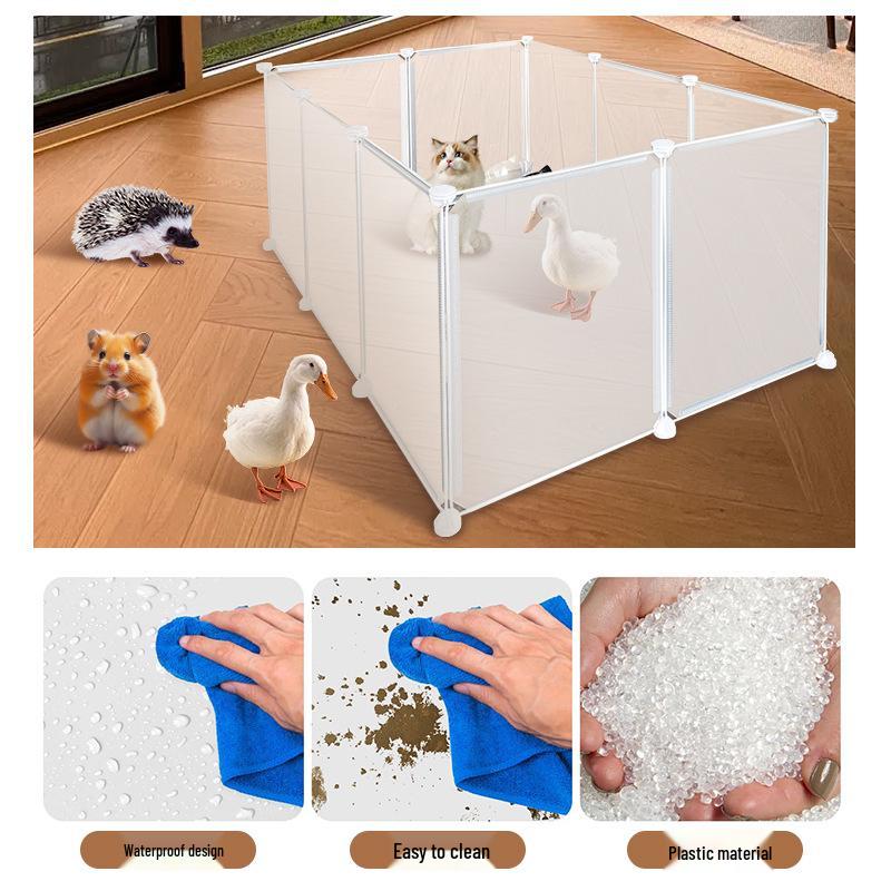 Portable Pet Fence: DIY Indoor/Outdoor, Free-Combining Small Animal Yard Cage.