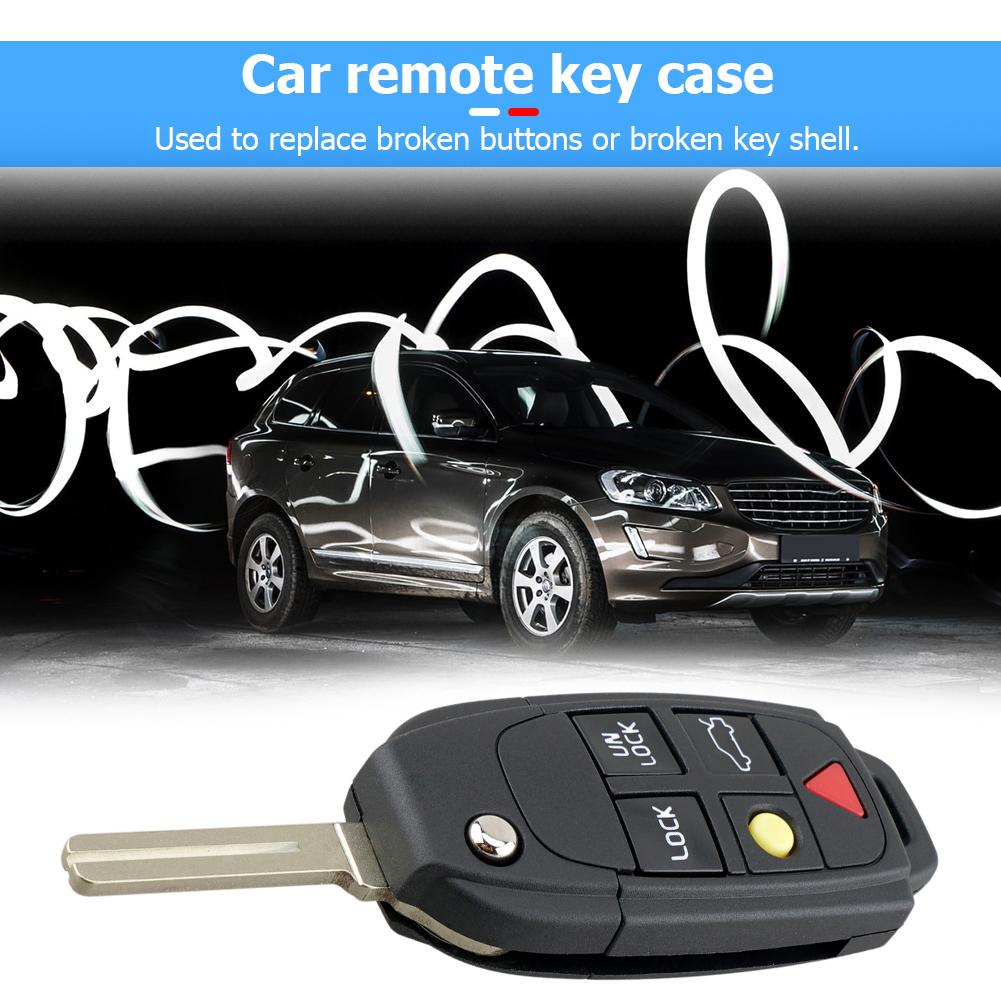 New Replacement 5 Buttons Flip Remote Key Case Folding Car Key Fob Shell Cover for VOLVO S60 S80 V70 XC70 XC90 1999 2000-2013
