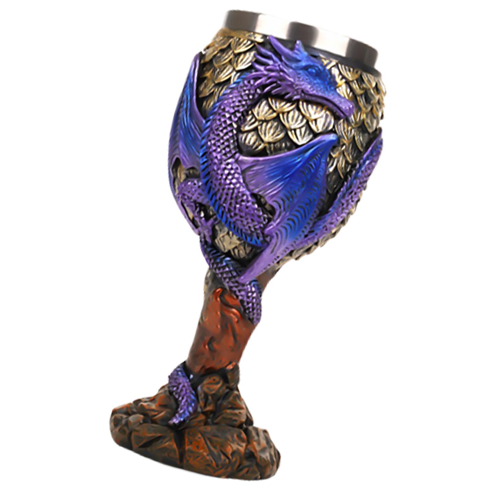 

Бокал для вина Винтажный дракон с тиснением на высокой ножке Бокал для вина Бокал для питья вина Бокал из смолы для украшения дома 1