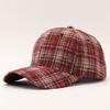 Woolen Plaid Baseball Cap European and American Sunshade Thickened Retro Autumn and Winter Warm Plaid Cap