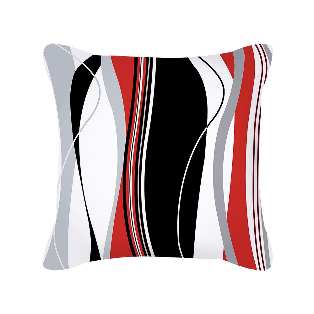 Ins Nordic Pillow Geometric Black Sofa Cushion Simple Office Peach Skin Pillow Cover