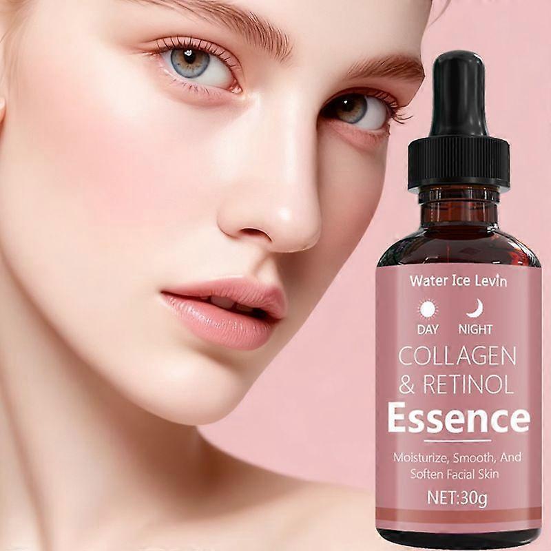 Retinol and Collagen Facial Essence, Anti- Aging Firm and Plump Face Serum, Reduce Fine Line, Day and Night Serum Wrinkle Reduction Essence liquid