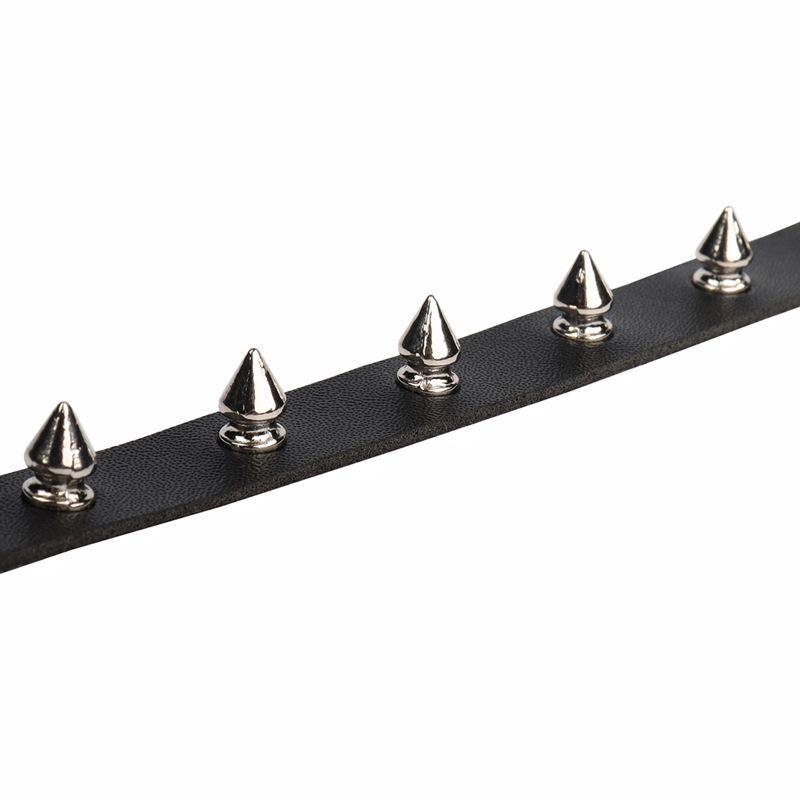 European & American Punk Rivet Leather Choker Necklace - Gothic Harajuku Cosplay Style