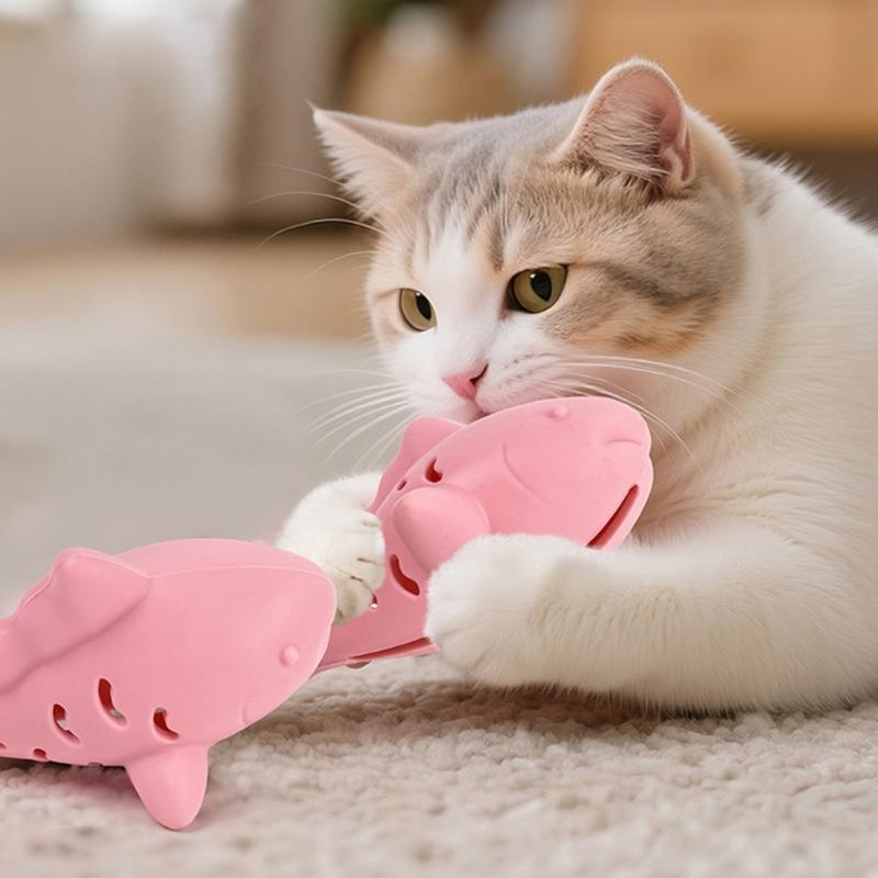 Giocattolo Puzzle Interattivo per Gatti con Funzione Dispenser di Premi in Silicone Design a Forma di Pesce da Masticare Promuove l'Esercizio Fisico e la Stimolazione Mentale